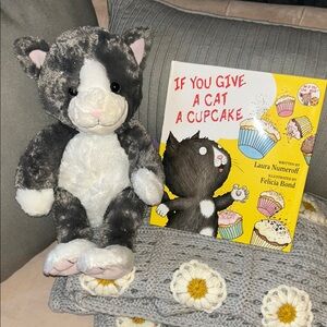 Gray and White Plush Cat Toy